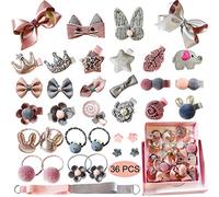 Lot de 36 Pinces à Cheveux pour Bébés pour Petites Filles, Barrettes de Cheveux VEGCOO, Epingles Cheveux Bébé Comme Cadeau d'anniversaire de Noël pour Enfants