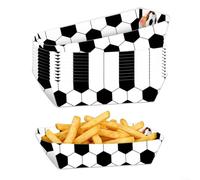 Lot de 36 plateaux de nourriture en papier décorés pour le jour du match, les goûters, les fêtes d'anniversaire, les banquets d'équipe et les célébrations sur le thème du sport (D)