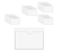 Lot de 36 pochettes autocollantes pour cartes de bibliothèque avec ouverture sur le dessus pour cartes d'index pour cartes