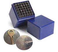 Lot de 36 poinçons lettres et chiffres de 5 mm pour cuir, bois, métal, artisanat, outil d'estampage en acier au carbone avec boîte de rangement