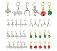 Lot de 36 porte-clés porte-bonheur pour le Nouvel An - Trèfle à quatre feuilles - Porte-bonheur - Porte-clés de Noël - Petits cadeaux - Décoration pour la décoration de différents cadeaux