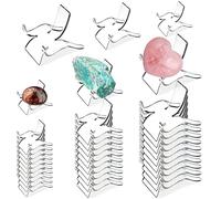 Lot de 36 présentoirs transparents de 3 tailles - En acrylique - Pour géodes en cristal, pierres minérales, agate minérale, fossile, corail, pierres précieuses, petits objets de collection