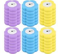 Lot de 36 recharges de brosse WC jetables en éponge, recharges de nettoyant pour brosses de salle de bain pour le nettoyage domestique (bleu, violet, jaune, 36 pièces)