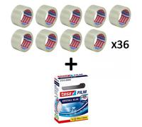 Lot De 36 Rubans Emballage Adhésif Transparent Tesa + 1 Ruban Adhésif Invisible
