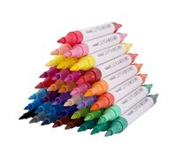 Lot de 36 stylos de peinture acrylique pour dessin et loisirs créatifs faciles à utiliser - Stylos acryliques avec tâches créatives - Couleurs vives - Outils d'art pour bois, toile, pierre, verre