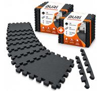 Lot de 36 tapis de protection de sol - 12 mm - Tapis puzzle - Tapis de | BURI mousse EVA, 72 pièces de bordure, environ Surface de pose de 3,46 m², amortissant les chocs, isolation thermique