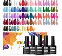 Lot De 36 Vernis À Ongles Gel Semi Permanent Bleu Turquoise Pourpre Soak Off Uv Led Vernis À Ongles Base Top Coats & Matte G[YG1252]