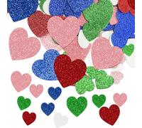 Lot de 360 autocollant coeur en forme de cœur pour la Saint-Valentin gommettes paillettes, stickers coeur autocollants colorés à paillettes en mousse auto-adhésive, décorations en forme de cœur