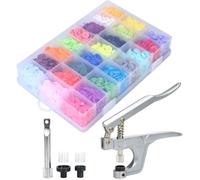 Lot de 360 boutons-pression Kam avec pinces à boutons-pression, boîte de rangement pour couture et travaux manuels (24 couleurs,