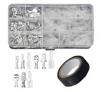 Lot de 360 cosses de câble plates 2,8 mm, 4,8 mm, 6,3 mm, connecteurs de câble mâles et femelles avec manchon isolant, connecteurs à sertir électriques avec 1 rouleau de ruban isolant