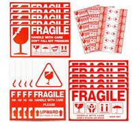 Lot de 360 Étiquettes d'avertissement Fragile Autocollants(5 cm x 8 cm), Étiquettes D'ExpéDition De Grande Taille, Expédition de Fragile, Surdimensionné et Accrocheur Autocollant Rouge
