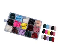 Lot de 360 faux ongles carrés en acrylique avec étui