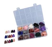 Lot de 360 faux ongles carrés en acrylique avec étui