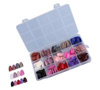 Lot de 360 faux ongles carrés en acrylique avec étui