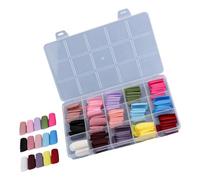 Lot de 360 faux ongles carrés en acrylique avec étui
