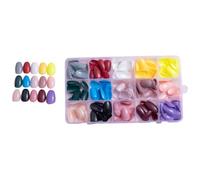 Lot de 360 faux ongles carrés en acrylique avec étui