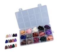 Lot de 360 faux ongles carrés en acrylique avec étui