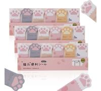 Lot De 360 Marque Pages Autocollants Animaux Mignons,3 Paquets De Pattes De Chat Bloc Notes Notes Autocollantes Onglets Marqueurs De Page Drapeaux Index Marque Pages Pour L'école De Bureau.