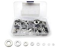 Lot de 360 rondelles plates pour boulons en acier inoxydable argenté rondes métriques M2 M2,5 M3 M4 M5 M6 M8 M10 pour décoration de maison, usines, réparation et construction