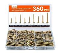 Lot De 360 vis À Bois Autotaraudeuses À Tête Fraisée M3/M3,5/M4 For Travaux De Menuiserie Et De Réparation
