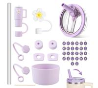Lot de 37 accessoires violets pour tasse Stanley Cup - Couvercle de rechange pour gobelet de 1,2 l et 850 ml