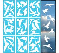 Lot de 37 autocollants anti-collision pour fenêtres, autocollants anti-collision pour fenêtre, autocollants amusants avec oiseau en PVC, autocollants anti-collision pour oiseaux (blanc)