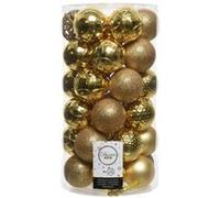 Boules de Noël Ornements en plastique 6cm Set de 37 - or clair