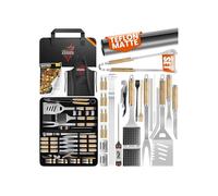 KESSER Lot de 37 ustensiles de barbecue en acier inoxydable avec pince, spatule, spatule 4 en 1, fourchette à barbecue, brochettes de barbecue, thermomètre, tire-bouchon, tapis de barbecue et sac