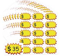 Lot de 375 autocollants de prix amovibles pour vente de garage, vente de déménagement, 8,9 x 5,7 cm (jaune, 8,9 x 5,7 cm)