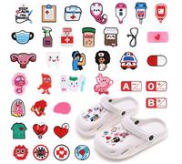 Lot de 38 badges chaussure médicaux pour enfants Crocs - Pour chaussure - Décoration - Accessoires d'infirmière - Décoration DIY, coloré, 34 EU