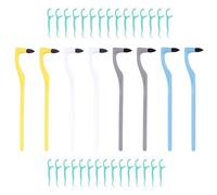 Lot de 38 gommes à dents - Tuft - Brosse à dents - Brosse à dents douce - Avec 30 bâtonnets de fil dentaire - Pour buveur de café et de thé - 13,5 cm