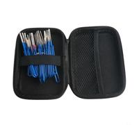 Lot de 38 outils de retrait de bornes de fil en acier pour connecteurs de câbles de voiture, radio et harnais avec sac de rangement (bleu)