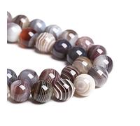 Lot de 38 perles d'agate sardonyx du Botswana pour la fabrication de bijoux et bracelets - 10 mm