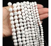 Lot de 38 perles en pierre naturelle en jade obsidienne et agate œil de tigre pour la fabrication de bracelets, colliers, accessoires de 4 à 12 mm, turquoise blanche, 10 mm, environ 38 pièces