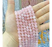 Lot de 38 perles en quartz rose de Madagascar, cristal naturel, 10 mm, pour la fabrication de bijoux et de bracelets.