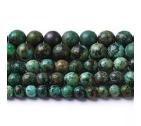 Lot de 38 perles en turquoise africaine naturelle de 10 mm pour la fabrication de bijoux, perles rondes en vrac, pour bracelets, colliers, boucles d'oreilles