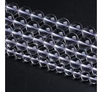 Lot de 38 perles rondes en cristal de quartz blanc transparent naturel de qualité 3A pour la fabrication de bijoux et bracelets - 1 fil de 38,1 cm