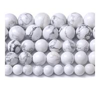 Lot de 38 perles rondes en howlite blanche 3A de 10 mm pour la fabrication de bijoux et bracelets