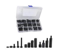 Lot de 380 entretoises en nylon avec entretoises vis et écrous hexagonaux en nylon de 3 mm avec boîte de rangement