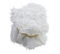 Lot de 3800 mini mini têtes artificielles à double tête - Perle - Étamine - Fleurs artificielles - Tampon de fleur - Perle - Étamine - Décoration de pistile - Mariage / Artisanat / Bouquet - Blanc