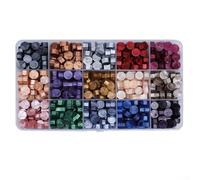 Lot de 387 boules de cire, cuillères, four, lettres (I) | 387 perles multicolores, 9 mm de diamètre, octogonales, brillantes, style rétro, avec cuillère et four
