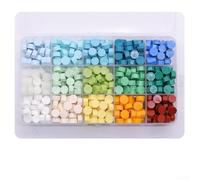 Lot de 387 cachets de cire colorés, réchauffeur et cuillère pour sceller les invitations et plus encore (H)
