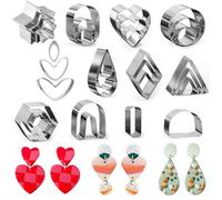 Lot de 39 emporte-pièces en acier inoxydable pour boucles d'oreilles | Emporte-pièces géométriques pour biscuits, décorations de gâteaux, boucles d'oreilles, pendentifs, accessoires d'artisanat