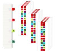 Lot de 390 onglets numérotés de 1 à 26, intercalaires numérotés multicolores auto-adhésifs pour classeurs à 3 anneaux, cahier, fichiers, carnet d'adresses, classement des dossiers
