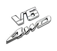 Lot de 3D chromé V6 + 4WD emblème autocollant côté arrière coffre logo voiture
