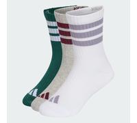Lot de 3paires de chaussettes mi-mollet rembourrées 3bandes Enfants Collegiate Green / Medium Grey Heather / White 19-21