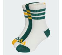 Lot de 3paires de chaussettes mi-mollet rembourrées 3bandes Enfants Off White / Collegiate Green / Off White 34-36