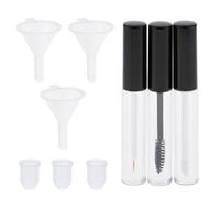 Lot de 3pcs Bouteille Cosmétique Vide à Rechargeable Tube à Mascara Flacon à en Plastique avec pour Voyage, 10ml