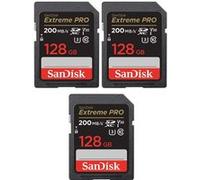 Lot de 3PCS carte SDXC SanDisk Extreme PRO carte SDXC 128 Go RescuePRO Deluxe, jusqu'à 200 Mo/s, UHS-I, Classe 10, U3, V30