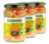 Lot de 3x Légumes Wok | Haricots Mungo | Carottes | Poivrons | Chou - Bocal en verre 330g.